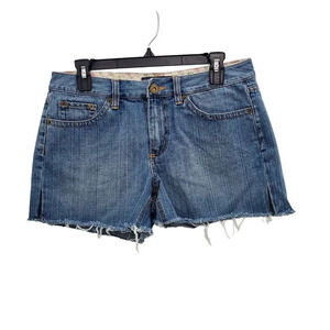 Tommy Hilfiger Women's Y2K Medium Wash Cut Off‎ Frayed Hem Denim Shorts Size 6